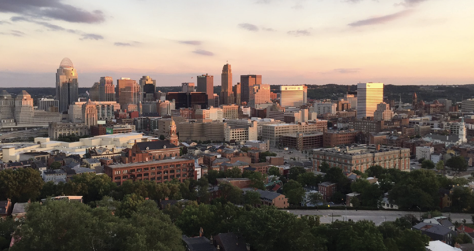 View from UC's hillside facing Downtown, Cincinnati