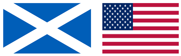Scottish and American flags