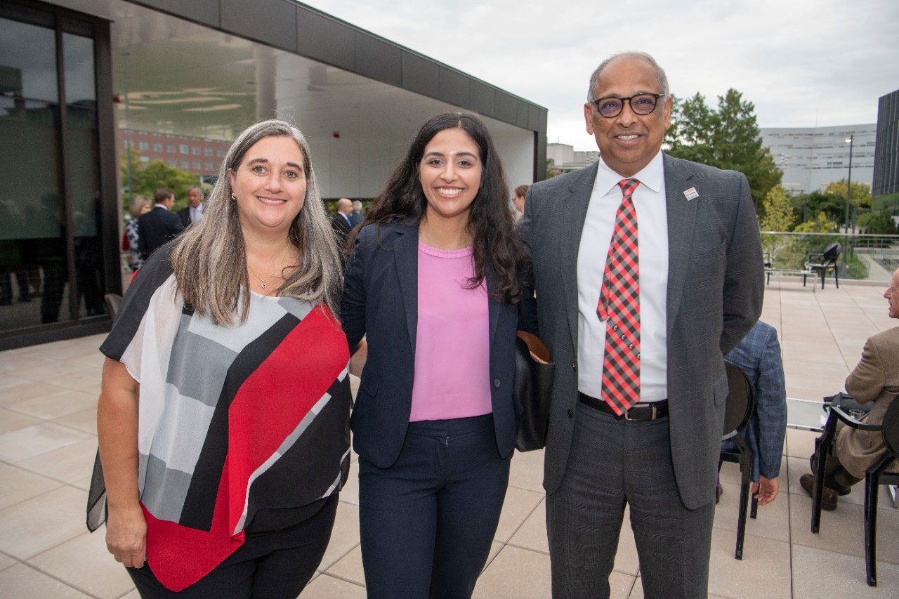 Verna L. Williams Dean University of Cincinnati College of Law, University of Cincinnati president Dr. Neville G. Pinto and donors enjoyed the Opening Ceremony and dinner at the new College of Law building Monday September 12, 2022. Photos by Joseph Fuqua II